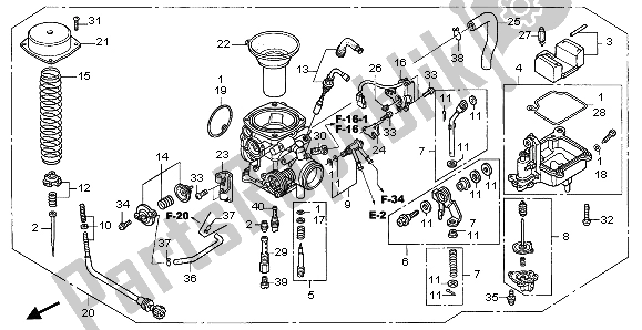 All parts for the Carburetor of the Honda VTX 1300S 2007