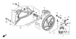 roue arrière et bras oscillant