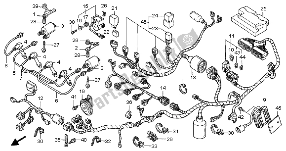 Alle onderdelen voor de Kabelboom van de Honda CBR 1100 XX 2003