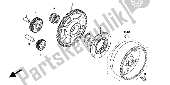 All parts for the Starting Clutch of the Honda NC 700 XA 2012