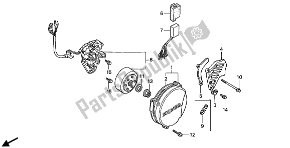 Todas las partes para Tapa Del Cárter Izquierdo Y Generador de Honda CR 500R 1991