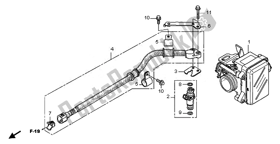 All parts for the Throttle Body of the Honda FES 125A 2011