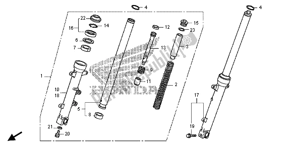 All parts for the Front Fork of the Honda CBR 500R 2013