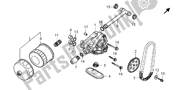 All parts for the Oil Pump of the Honda VT 750C 2006