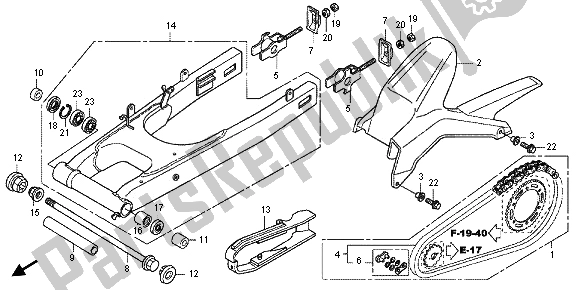 All parts for the Swingarm of the Honda CBR 250 RA 2013