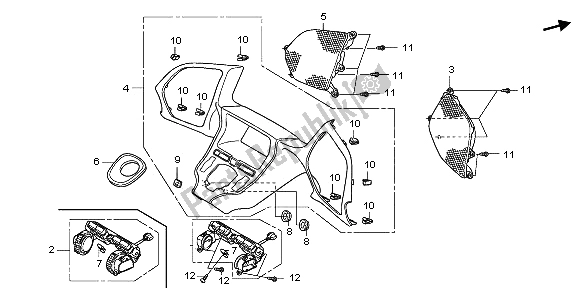 Tutte le parti per il Pannello Del Misuratore del Honda GL 1800 2009