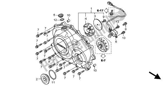 Tutte le parti per il Coperchio Carter Destro del Honda CB 1000 RA 2009