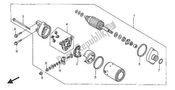 Tutte le parti per il Motore Di Avviamento del Honda VTR 1000 SP 2005