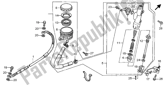 Toutes les pièces pour le Maître-cylindre De Frein Arrière du Honda XRV 750 Africa Twin 1995