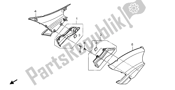 All parts for the Side Cover of the Honda NT 700V 2009