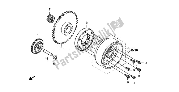 All parts for the Starting Clutch of the Honda ANF 125 2011