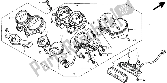 All parts for the Meter of the Honda CB 1300X4 1998