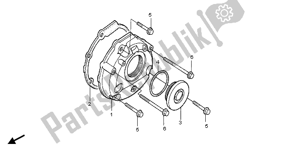 All parts for the Left Crankcase Cover of the Honda CBR 1000F 1995