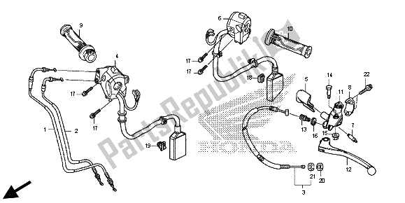 Tutte le parti per il Maniglia Leva E Interruttore E Cavo del Honda CB 500 FA 2013