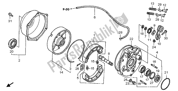 Todas las partes para Panel De Freno Trasero de Honda TRX 450 FE Fourtrax Foreman ES 2003