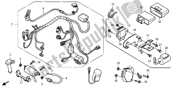 All parts for the Wire Harness of the Honda CRF 250R 2013