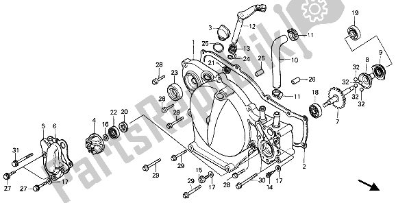 Todas las partes para Tapa Del Cárter Derecho de Honda CR 80R2 1986