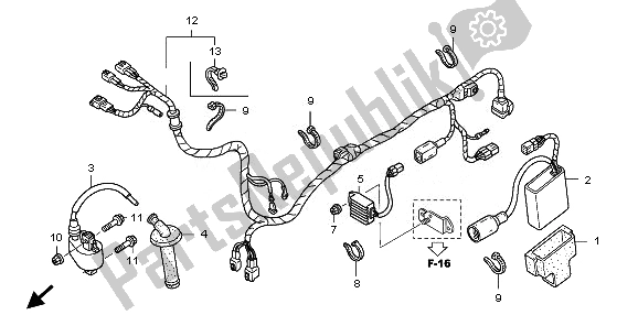 Tutte le parti per il Cablaggio del Honda CRF 450X 2011