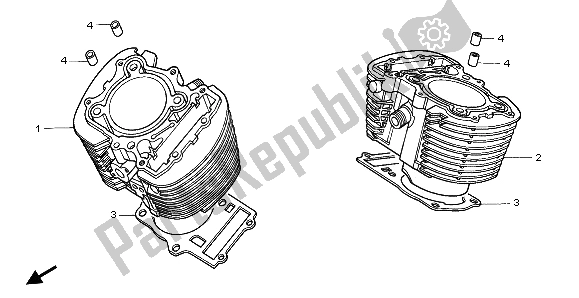 Alle onderdelen voor de Cilinder van de Honda VT 1100C2 1995