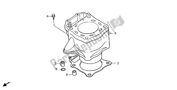 All parts for the Cylinder of the Honda XR 650R 2006