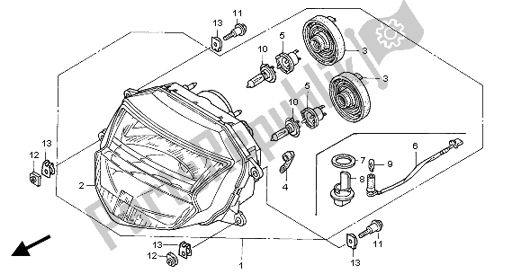 All parts for the Headlight (eu) of the Honda CBR 1100 XX 2004