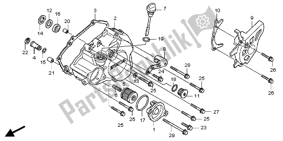 All parts for the L. Crankcase Cover of the Honda CRF 150R SW 2012