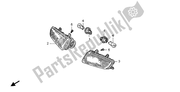 All parts for the Winker of the Honda ST 1100A 1998