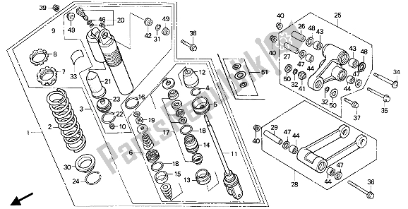 Todas las partes para Cojín Trasero de Honda CR 250R 1989