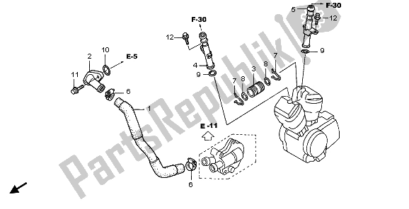 All parts for the Water Pipe of the Honda XL 650V Transalp 2006