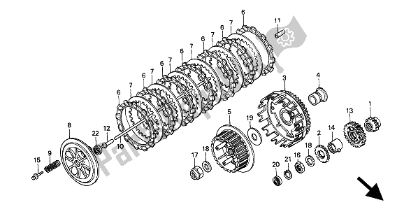 Toutes les pièces pour le Embrayage du Honda XR 600R 1994