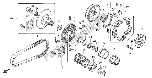 Toutes les pièces pour le Face Entraînée du Honda FJS 600A 2005