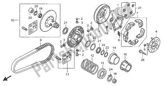 All parts for the Driven Face of the Honda FJS 600D 2005