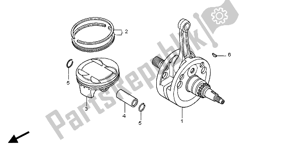 All parts for the Crankshaft & Piston of the Honda CRF 450X 2007