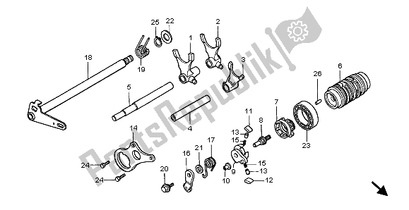 Todas las partes para Tambor De Cambio De Marchas de Honda CR 80 RB LW 2001