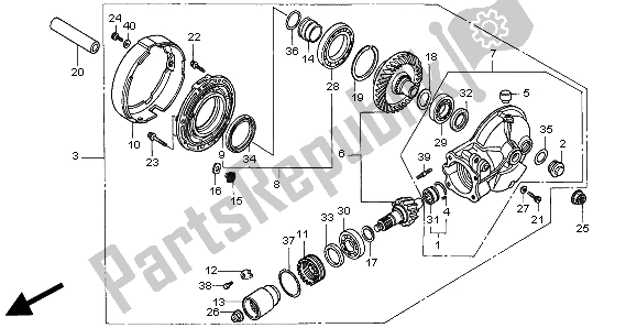 All parts for the Final Driven Gear of the Honda NT 650V 1998