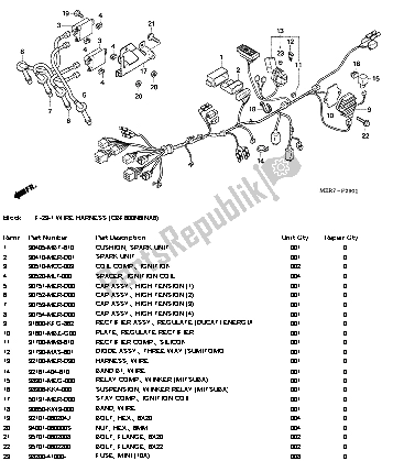 Tutte le parti per il Cablaggio del Honda CBF 600 NA 2007