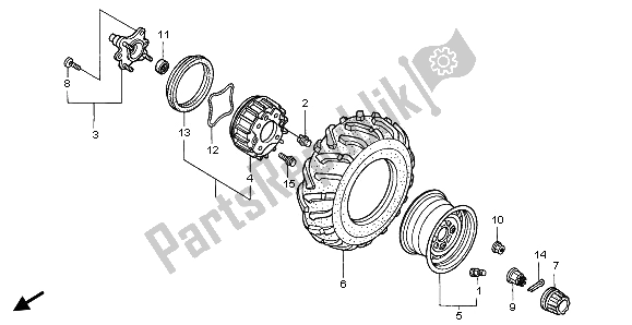 Tutte le parti per il Ruota Anteriore del Honda TRX 400 FW Fourtrax Foreman 2000