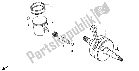 All parts for the Crankshaft & Piston of the Honda CR 500R 1 1990