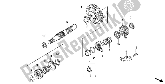 Todas las partes para Husillo De Arranque de Honda XBR 500S 1987