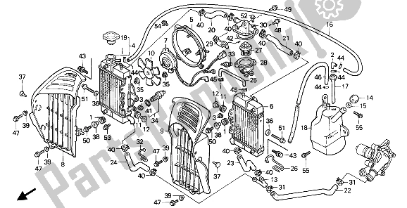 Alle onderdelen voor de Radiator van de Honda XL 600V Transalp 1994