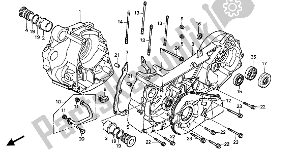 All parts for the Crankcase of the Honda CN 250 1 1994