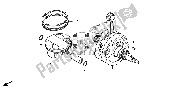 Tutte le parti per il Albero Motore E Pistone del Honda CRF 450R 2015