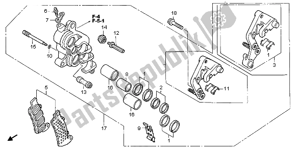 Toutes les pièces pour le R. étrier De Frein Avant du Honda VFR 800A 2006