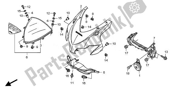 All parts for the Upper Cowl of the Honda CBR 1000 RA 2011