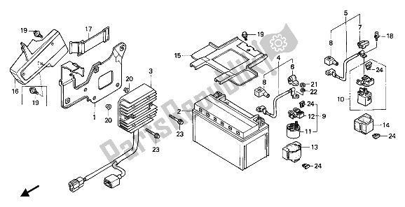 All parts for the Battery of the Honda NTV 650 1988