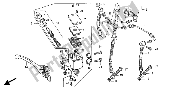 All parts for the Front Brake Master Cylinder of the Honda CB 600F2 Hornet 2001