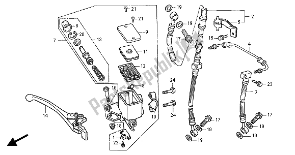 All parts for the Front Brake Master Cylinder of the Honda CB 600F2 Hornet 2001