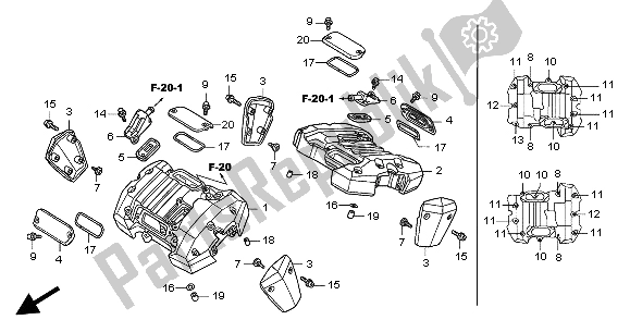 Todas las partes para Cubierta De Tapa De Cilindro de Honda VTX 1800C 2004