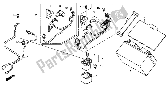 All parts for the Battery of the Honda CB 600F3 Hornet 2009