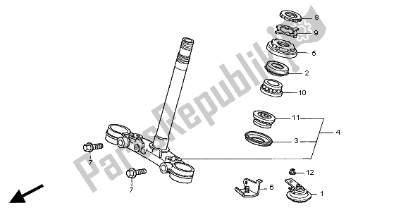 Todas las partes para Vástago De Dirección de Honda CB 500S 2002